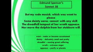 Edmund Spenser's Amoretti Sonnet 38 Recitation/Summary/Analysis/Line by Line Explanation