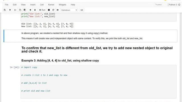 #15 - Shallow and Deep Copy in Python | shallow vs deep copy |  List Part - 7 | Python Streets