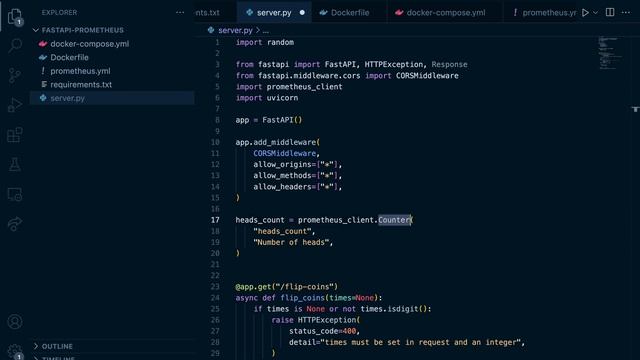 Add custom metrics to FastAPI Server with prometheus_client | Python Application Monitoring