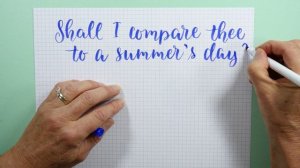 Brush Lettering calligraphy excerpt Shakespeare's Sonnet 18: Shall I compare thee to a summer's day