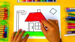 Рисуем ДОМИК из КВАДРАТОВ - учим формы