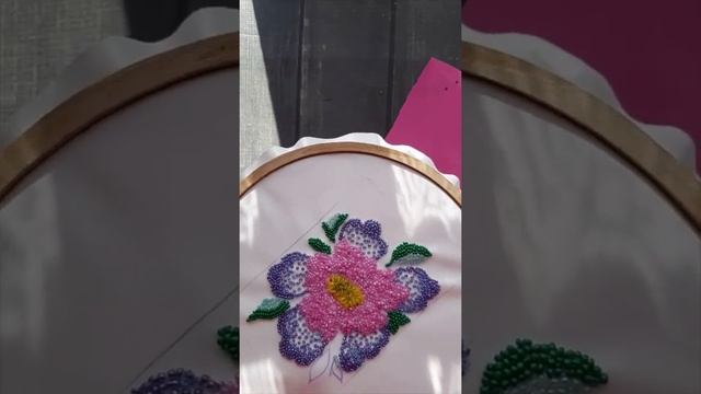 Мини панно из бисера. Завершение вышивки. смотреть онлайн