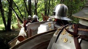 Бой римлян против варваров,  от первого лица