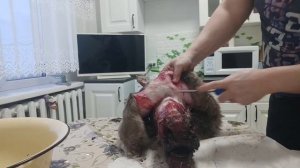 Разделка головы оленя