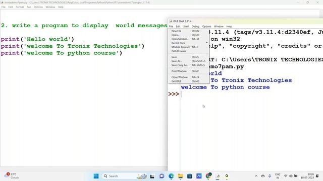 How to get the user input in python programming | Python Telugu Classes | Python Full Stack Course
