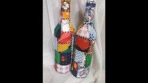 №84#Бутылки в стиле "пэчворк"