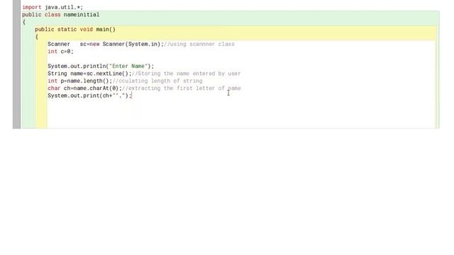 Java Programming to Print Name Initials смотреть онлайн