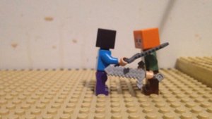 Lego Minecraft Steve V.S Alex!