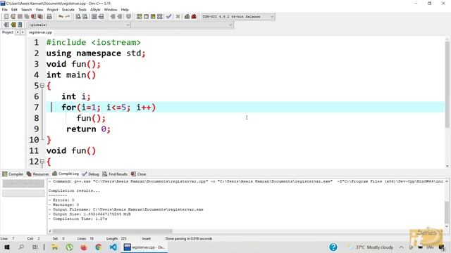 Static Variables and Register Variables in C++(Urdu/Hindi)