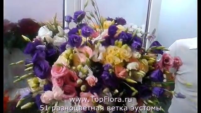 51 ветка эустомы разных цветов смотреть онлайн