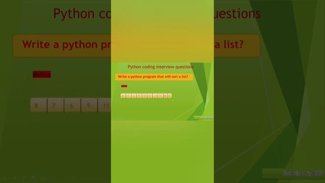 Sorting a list. #python #coding #learncoding #interview #pythonprogramming #pythoncode