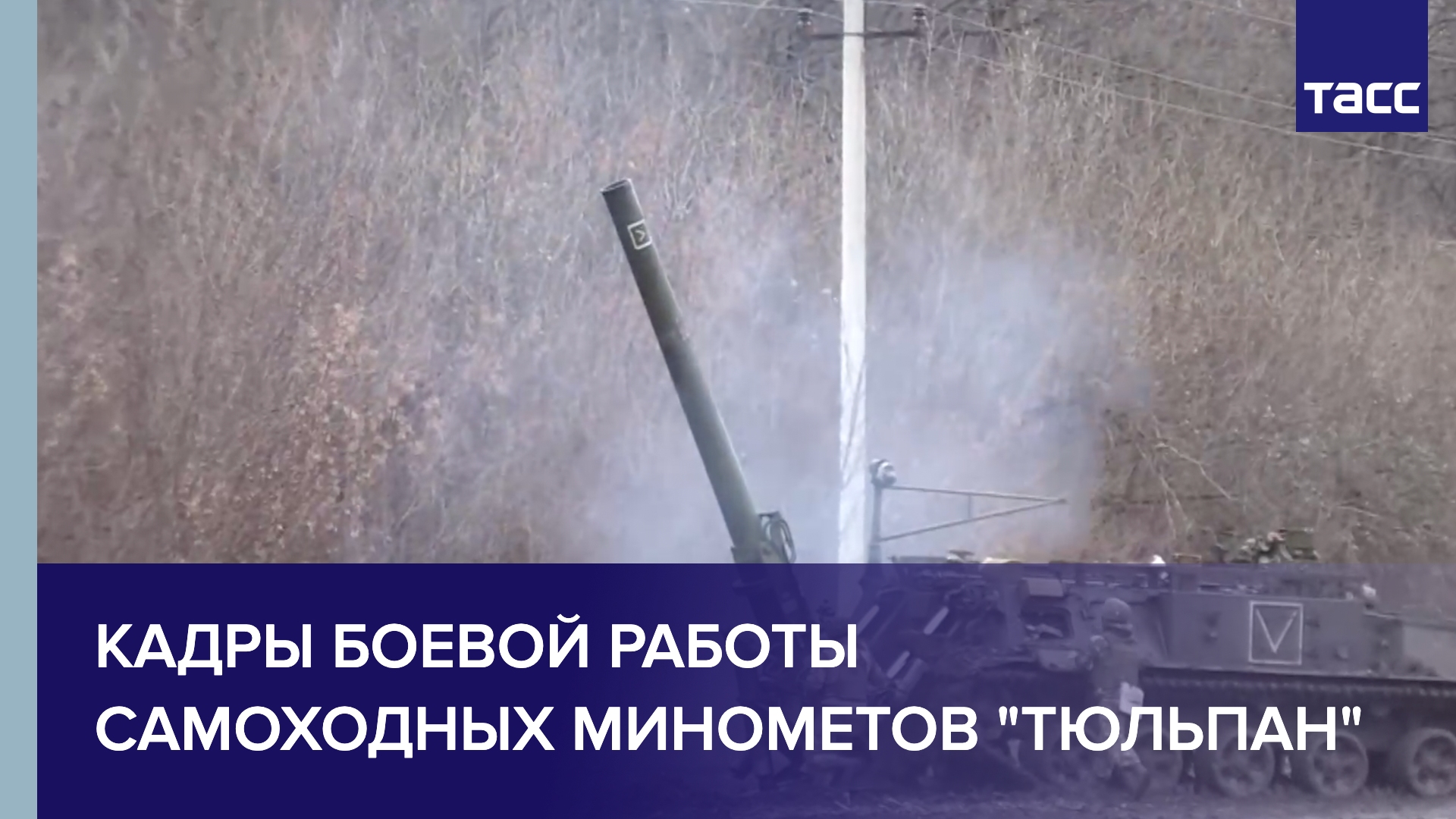 Кадры боевой работы самоходных минометов "Тюльпан"