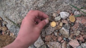 Чёрный камень с большой белой жилой