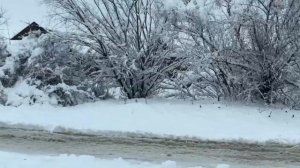 СНЕЖНАЯ СТИХИЯ НА ЮГЕ. Станица Натухаевская. Погода_улицы_ реки#переезднаюг#натухаевская