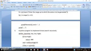 python video 03-07-2020 (Recursive implementation of GCD, Fibonacci Series & Binary Search)for 12