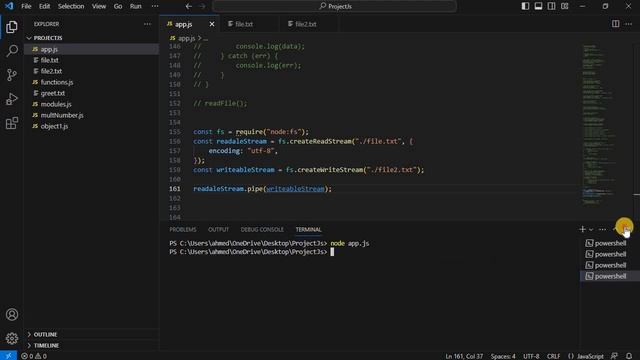 Learn Node js - #013 - in 2023 | pipes - pipe used to stream data