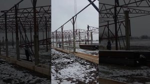 Монтаж ферм из профтрубы (скелет)