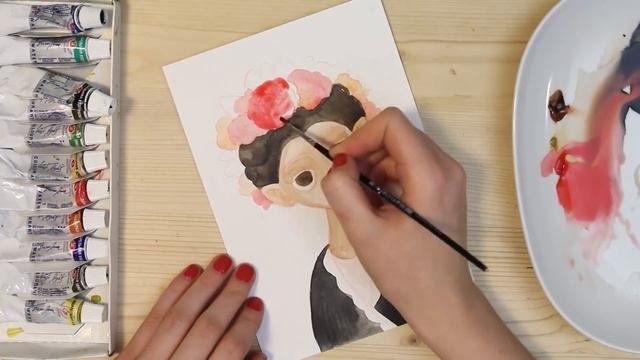 SPEEDPAINT | Фрида (акварель и карандаши)