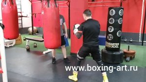 Индивидуальная работа с тренером: Работа на лапах, Закрепление на мешке.