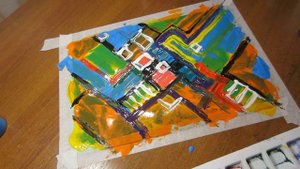 Как рисовать гуашью и акрилом абстрактную картину. Intuitive abstract art.#lDayl 18 #VitalyRogovtso