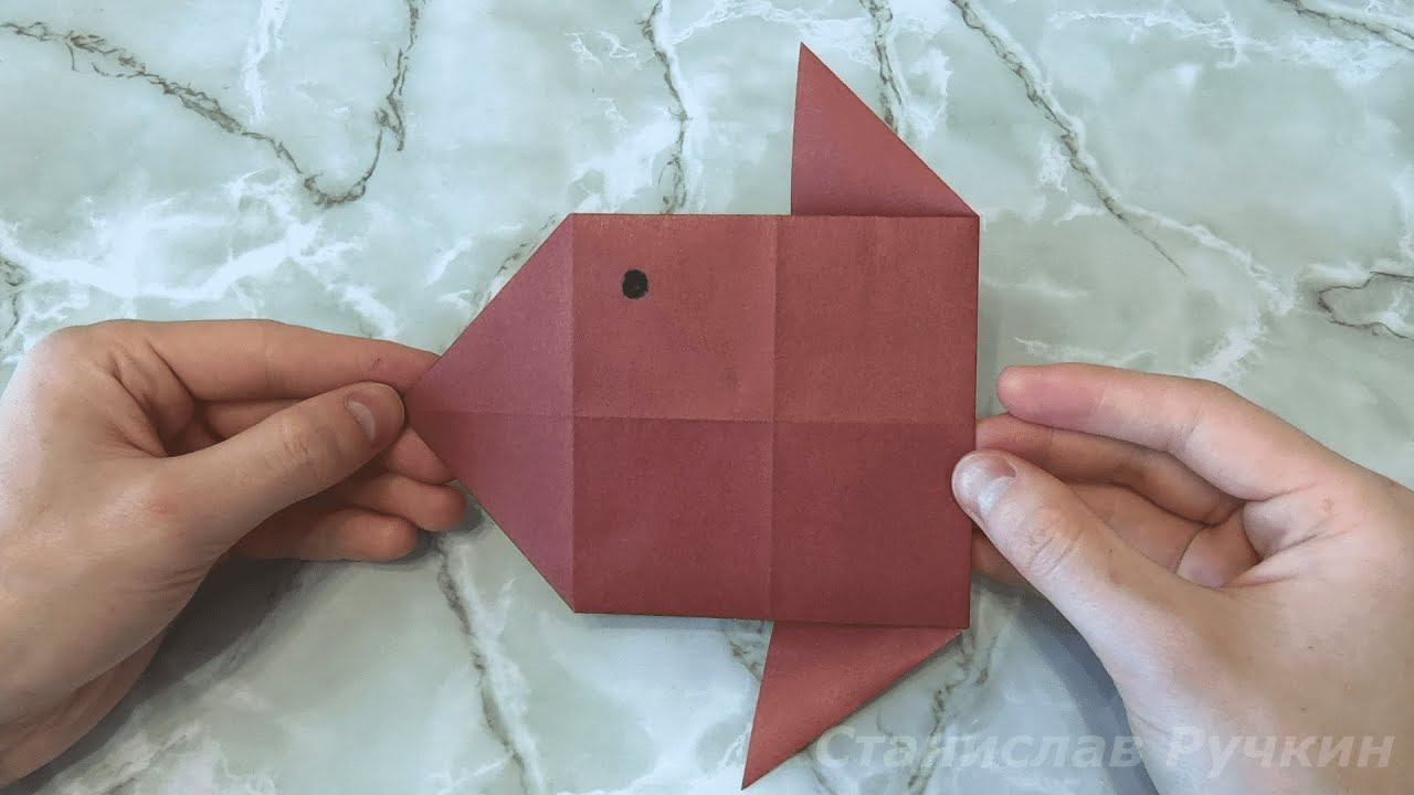 Оригами рыба-луна. Простые поделки за 5 минут для детей или для начинающих