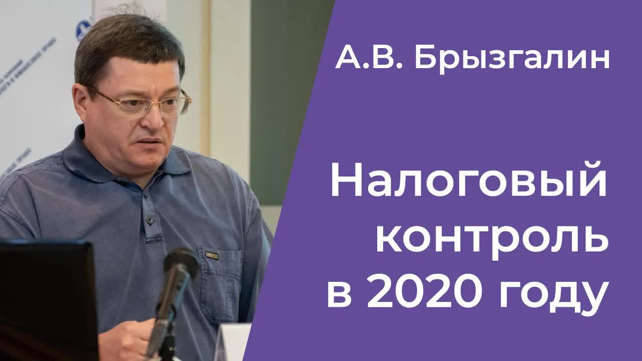 А. В. Брызгалин. Налоговый контроль в 2020 году