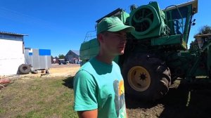 Первый запуск комбайна ДОН 1500Б, цепляем жатку