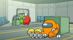 Амонг Ас Анимация - Оранжевый И Яйца.