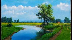 👍 Acrylic Painting - Spring Landscape / Easy Art / Drawing Lessons / Satisfying Relaxing / Акрил