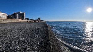 Абхазия Гагра Новая Гагра 2023 январь набережная море пляж зимой 23