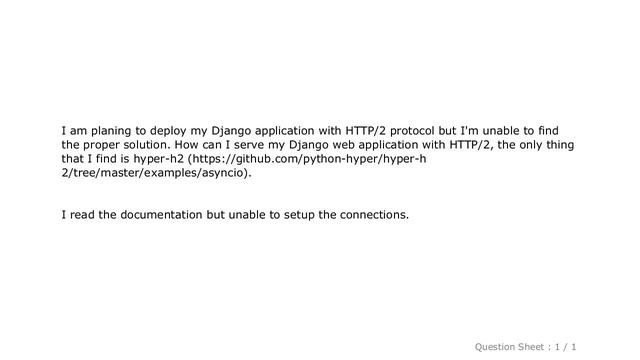 Django : How to server HTTP/2 Protocol with django