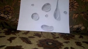 Рисунок карандашом: Капли воды