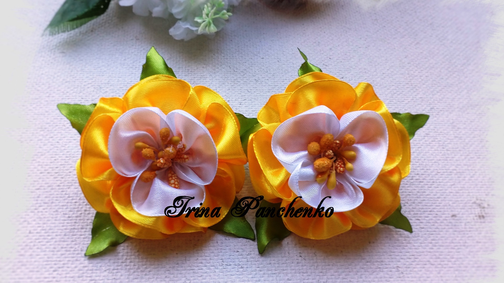 Цветок канзаши из ленты 2,5 см. Просто и красиво! МК/ Kanzashi
