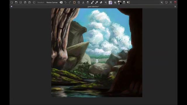 Krita for Android _ Time-lapse Painting (Cave View) смотреть онлайн