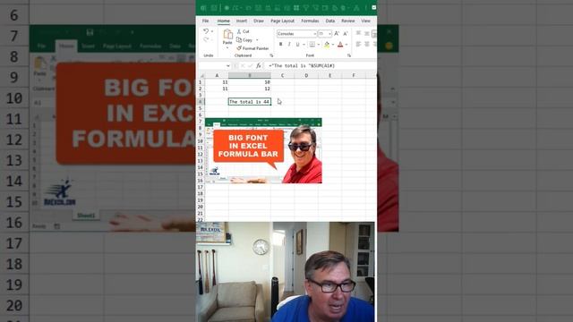 Excel You CAN Change The Font Size In The Formula Bar - #shorts