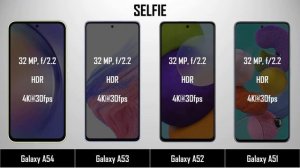 Samsung Galaxy A54 vs Samsung Galaxy A53 vs Samsung Galaxy A52 vs Samsung Galaxy A51