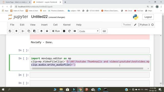 How to convert video in to audio using python |  AK |