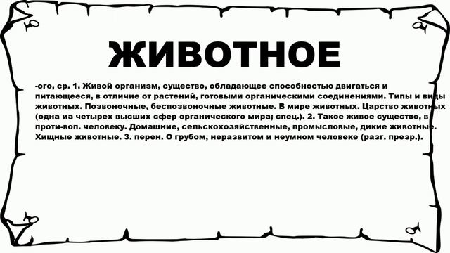 ЖИВОТНОЕ - что это такое? значение и описание