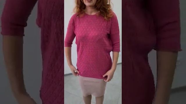 Джемпер Л 0554 -Цвета: брусника и бирюза смотреть онлайн