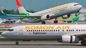 Сомон Эйр. Посадка и взлет в Домодедово. SOMON AIR Boeing 737-93YER, P4-TAJ