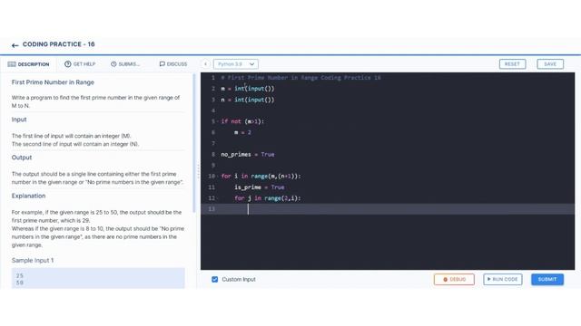 First Prime Number in Range | Coding Practice 16 | Python coding tips tricks | Nxtwave ccbp 4.0