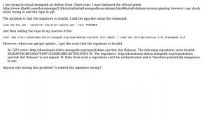 mongodb 10gen repo invalid signature