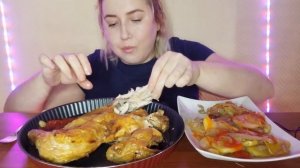 МУКБАНГ КУРИЦА ЗАПЕЧЕННАЯ В ДУХОВКЕ АСМР | MUKBANG CHICKEN BAKED  ASMR 먹방 eatingshow