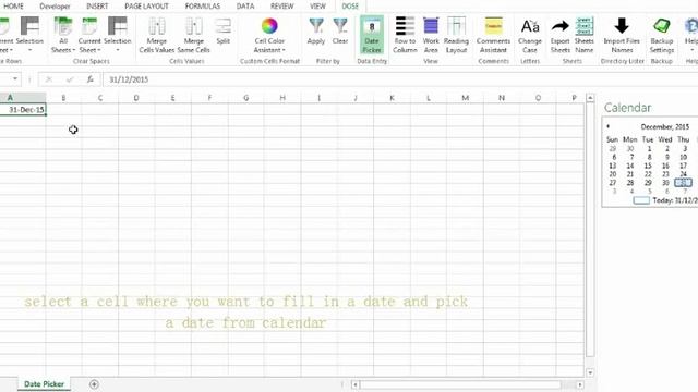 Excel Date Picker save time by entering Date values into cells autmatically смотреть онлайн