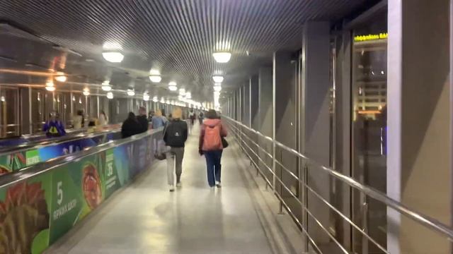 Прогулка по переходу над проспектом Андропова к станции метро Технопарк, г. Москва, 15.09.2023 смотреть онлайн