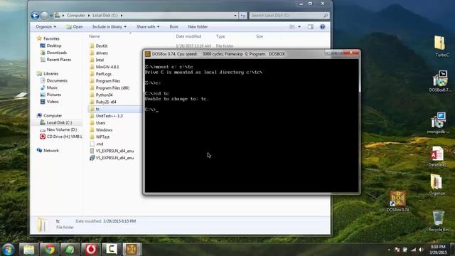 Install Borland Turbo C++ on Windows using DOSBox