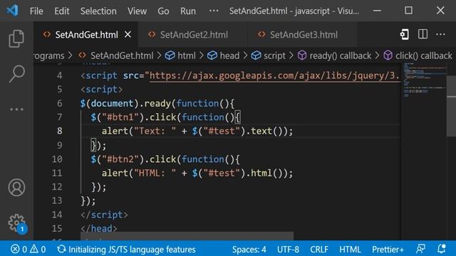 63. set and get elements | Hiding, Showing and removing elements | Javascript tutorial for beginner