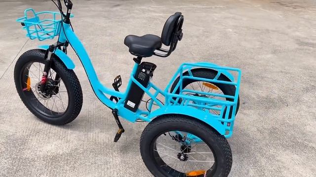 Premium Large Wheel Full Fat Adult Fat Tire Electric Trike 750W Tricycle Electric Bike 3 Wheels Wit смотреть онлайн