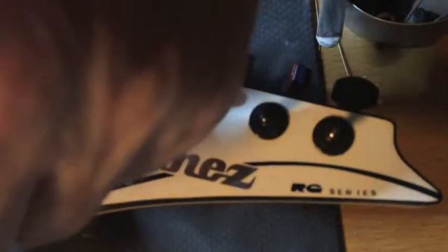 White Ibanez RG2 gets a fret level and repair and setup. смотреть онлайн