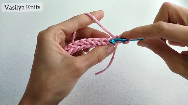 Простой узор крючком для начинающих. Вяжем хлопковым шнуром